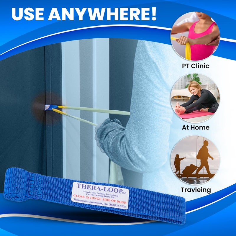 RangeMaster TheraLoop Door Anchors â”‚ Non-Slip â”‚ Complements Exercise Bands or Tubes â”‚ Great for Exercising or Strengthening Activitiesâ”‚2 Pack, Blue - Image 3